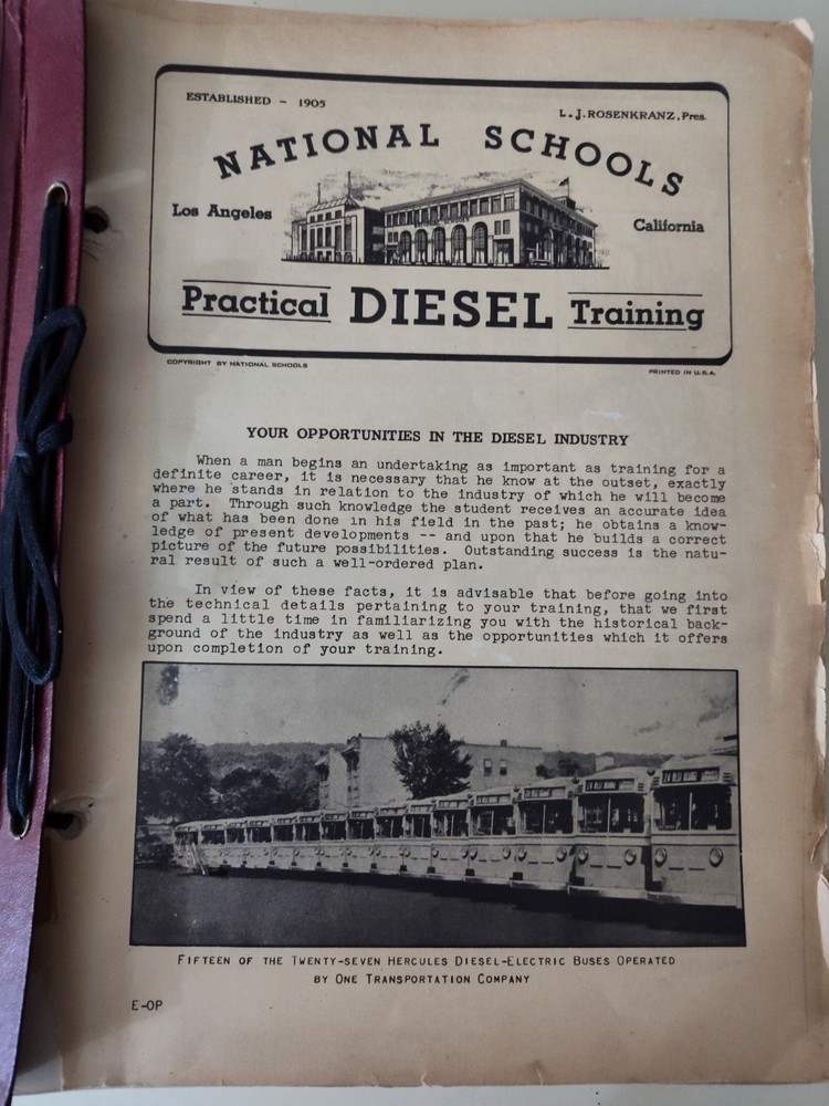 Vintage National Schools Practical Diesel Training Course Bound + 40 Booklets