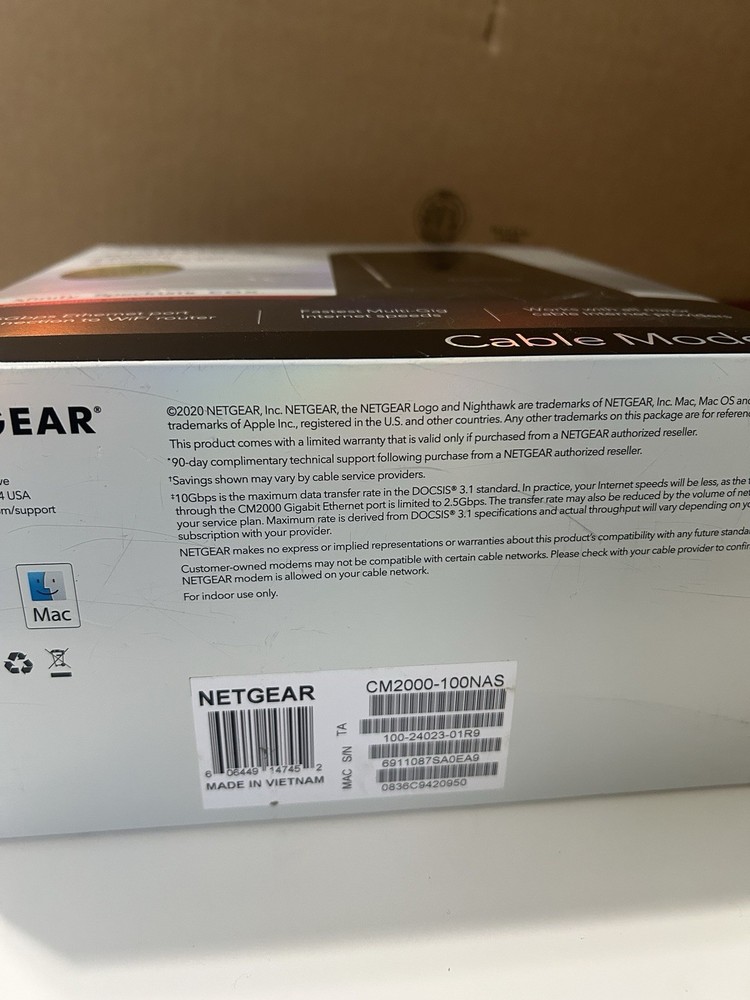NETGEAR Nighthawk CM2000 DOCSIS 3.1 Internet Cable Modem