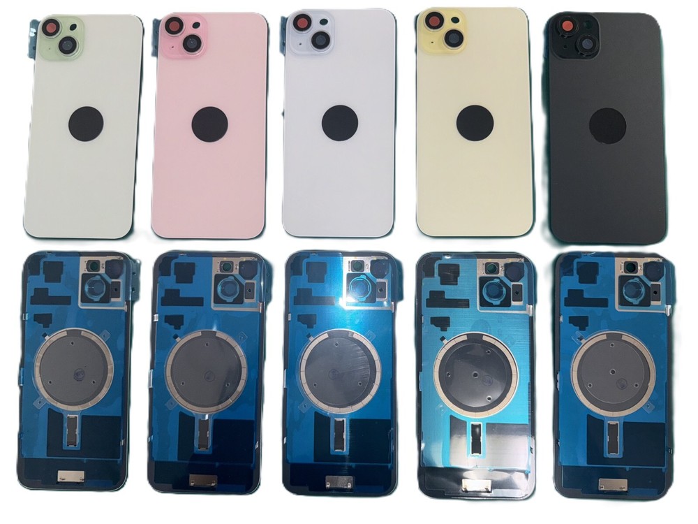For iPhone 15 Pro Max Plus Back Glass Replacement Rear Frame Cover with Magnet