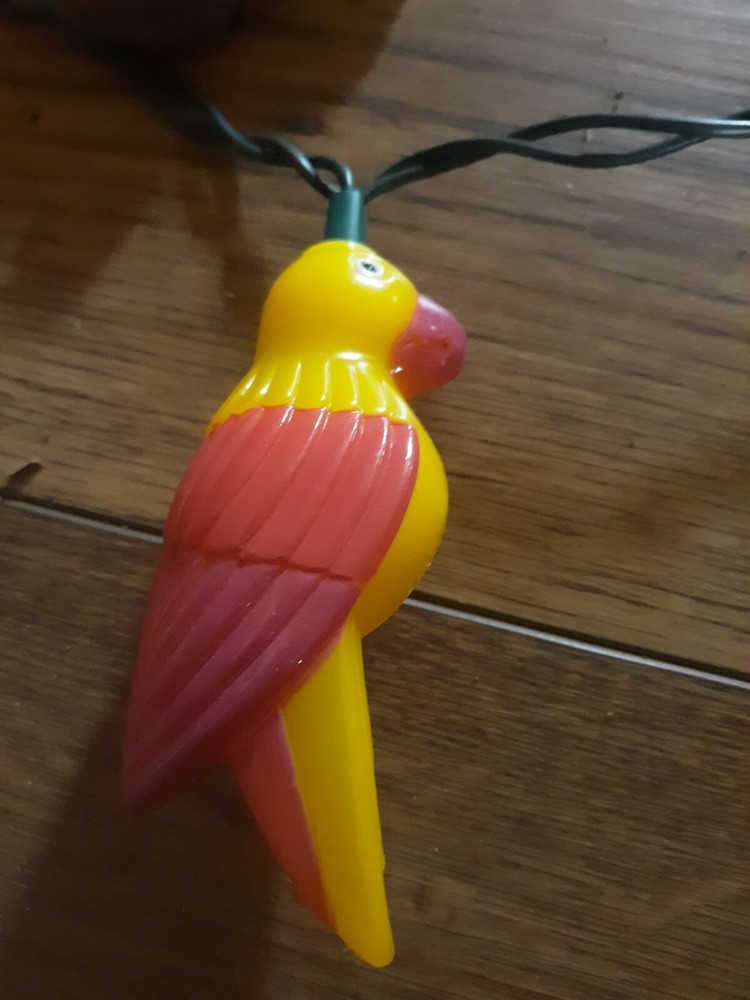 Tiki Palm Tree Parrot Birds Patio String Lights