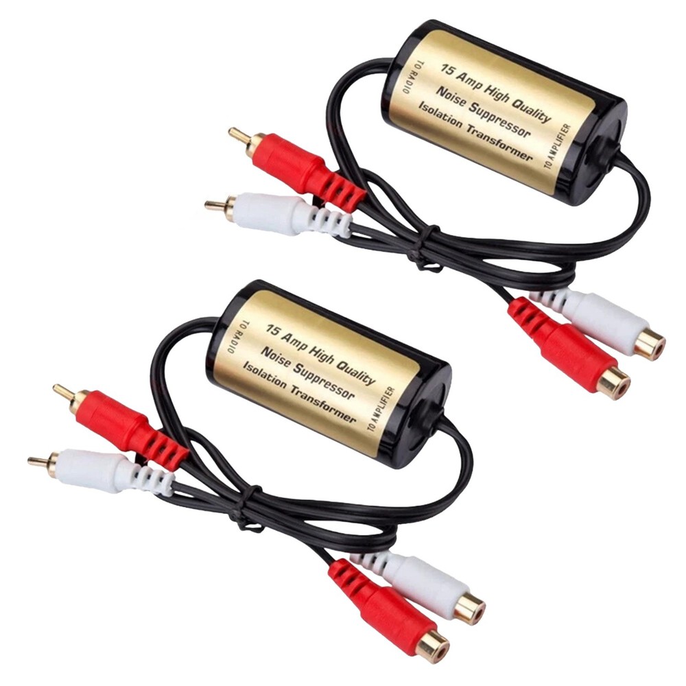 Ground Loop Noise Isolator RCA Filter for Car AMP and Home Audio System Setup