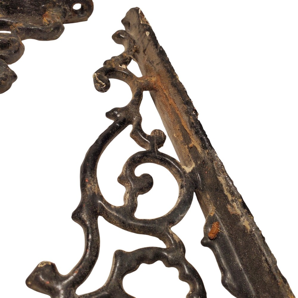 Antique Cast Iron Decorative Wall Shelf Brackets 9"x7"