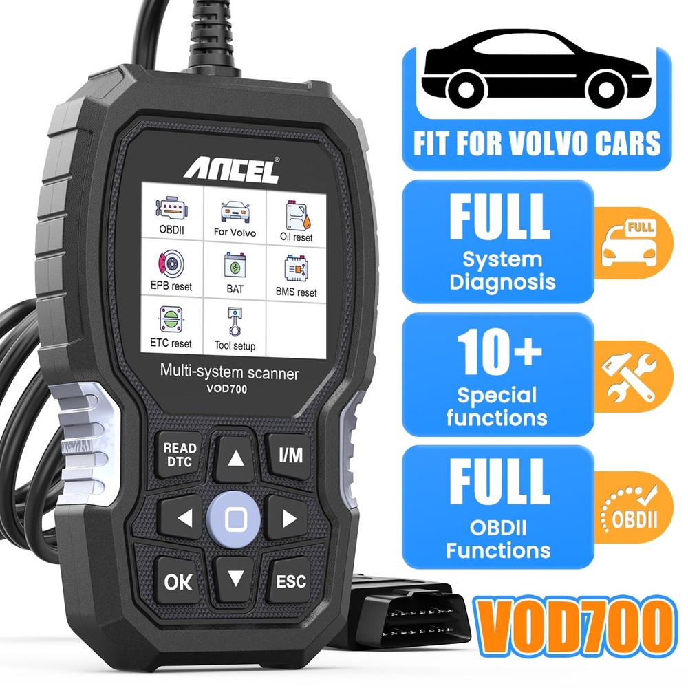 Ancel VOD700 OBD2 Scanner Diagnostic Tool Fit For VOLVO Full System Code Reader