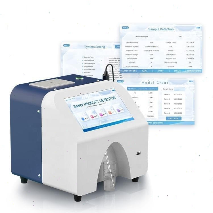 Milk Analyzer Machine with 7-inch Touch Screen Thermal Printer Single Pump