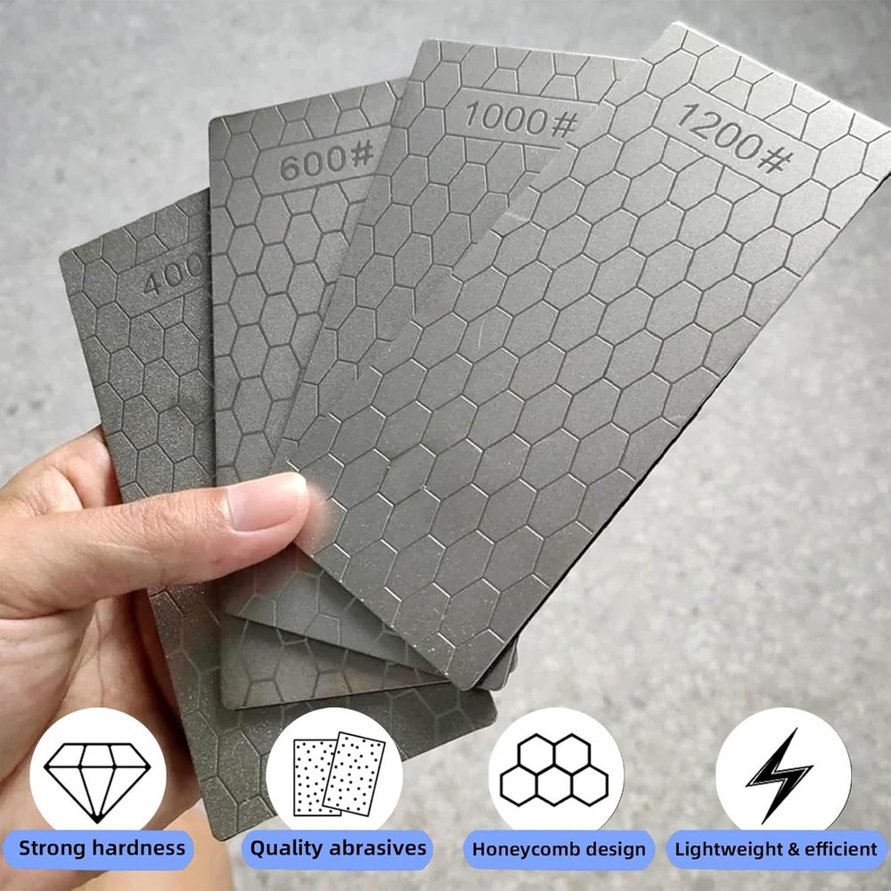 Diamond Sharpening Stone, Knife Sharpener Stone Whetstone SET-C, Silver