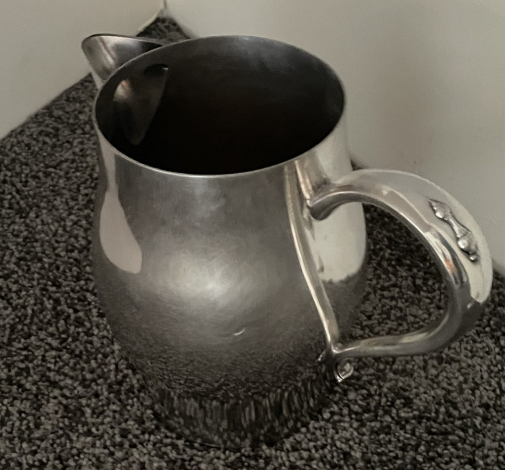 Vintage Silver Plated Pitcher and Decorative Plate Preowned