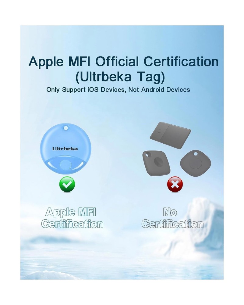 Ultrbeka Tracker 4 Pack Bluetooth Item Finder for iPhone – MFi Cert... Fas