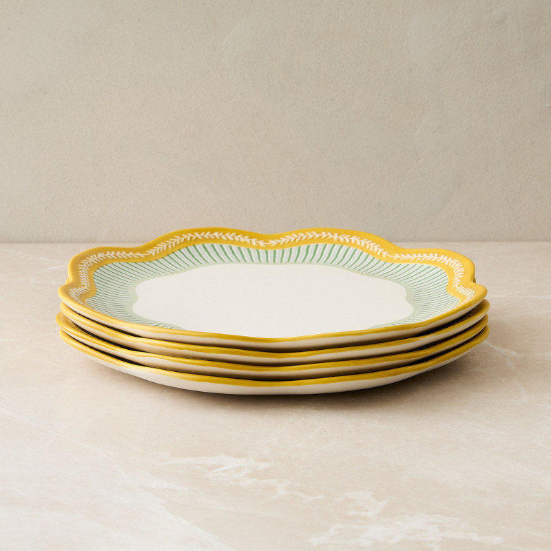 West Elm Wiggle Dinner Plate Sets of 4