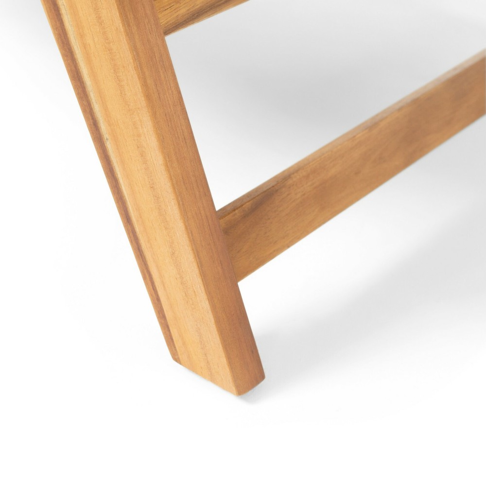 Outdoor Acacia Wood Slat Panel Side Table, Teak