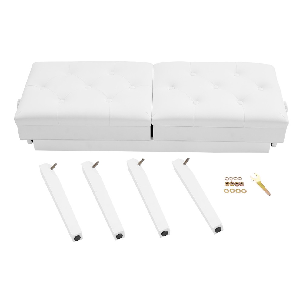 Double Seat Adjustable Piano Bench with Storage, Comfort & Durability