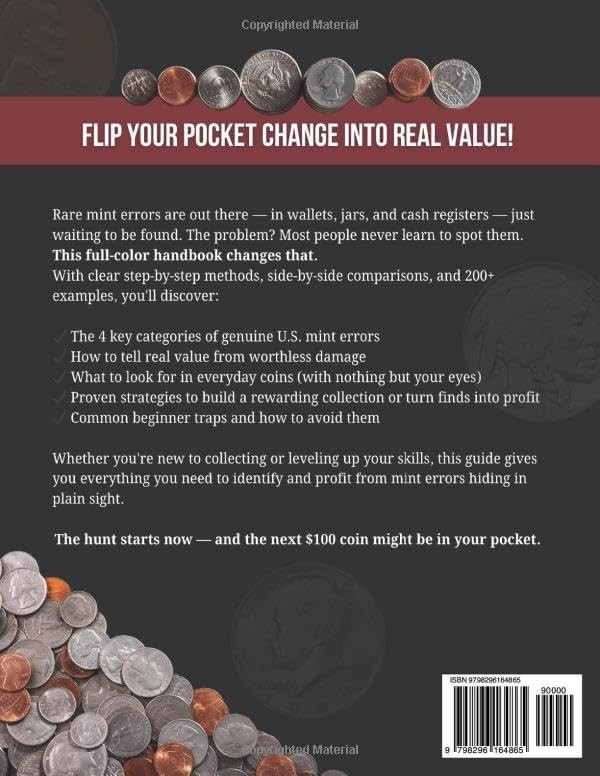 1PC The Ultimate US Error Coin Guide: Handbook to Identify Rare Mint Errors