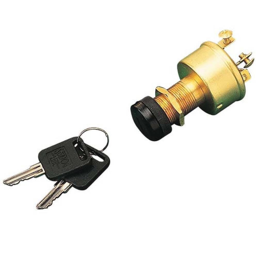 Seadog 420355-1 Stamped Brass Three Position Ignition Switch w/Cap