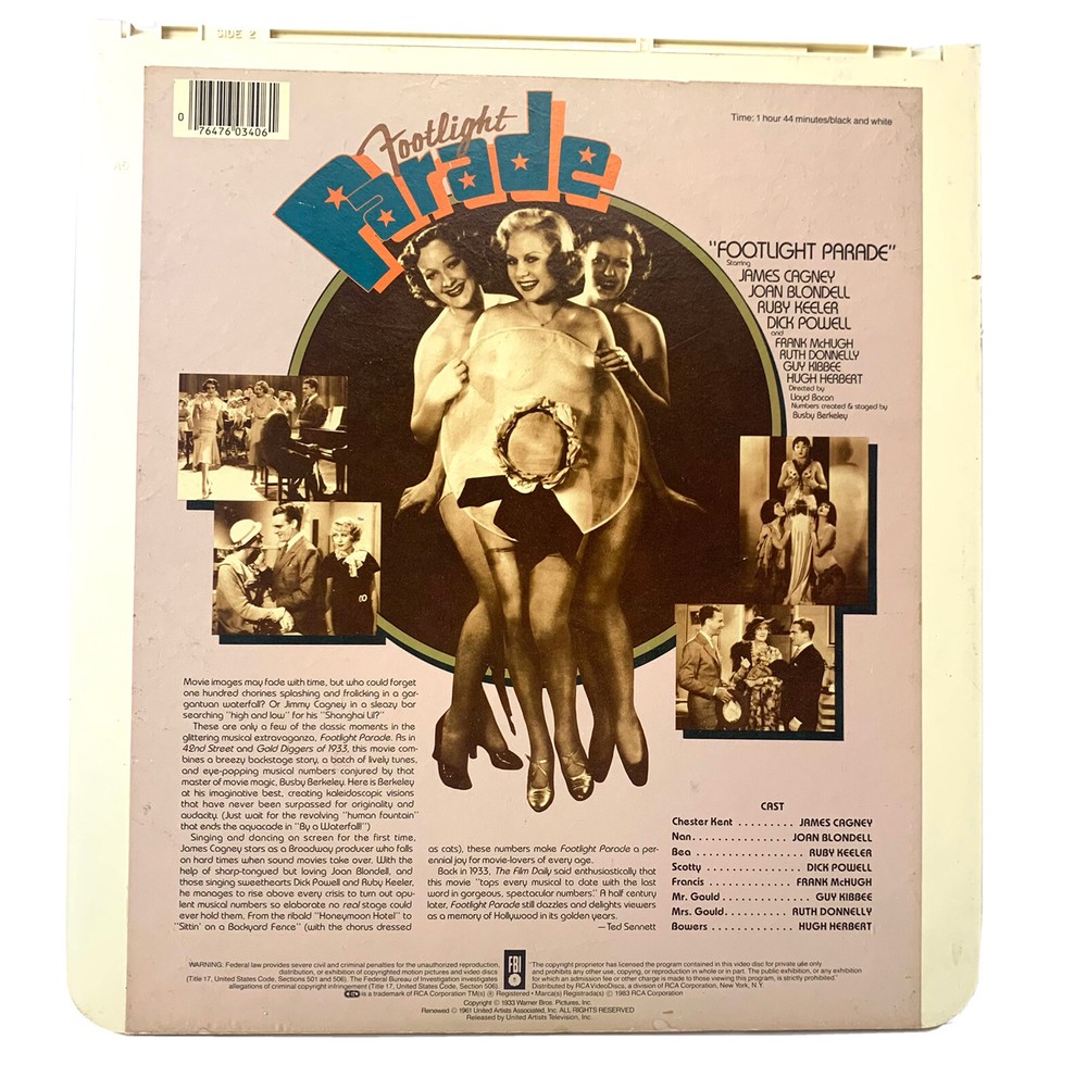 Footlight Parade Electronic Disc System Black & White Presentation 03406