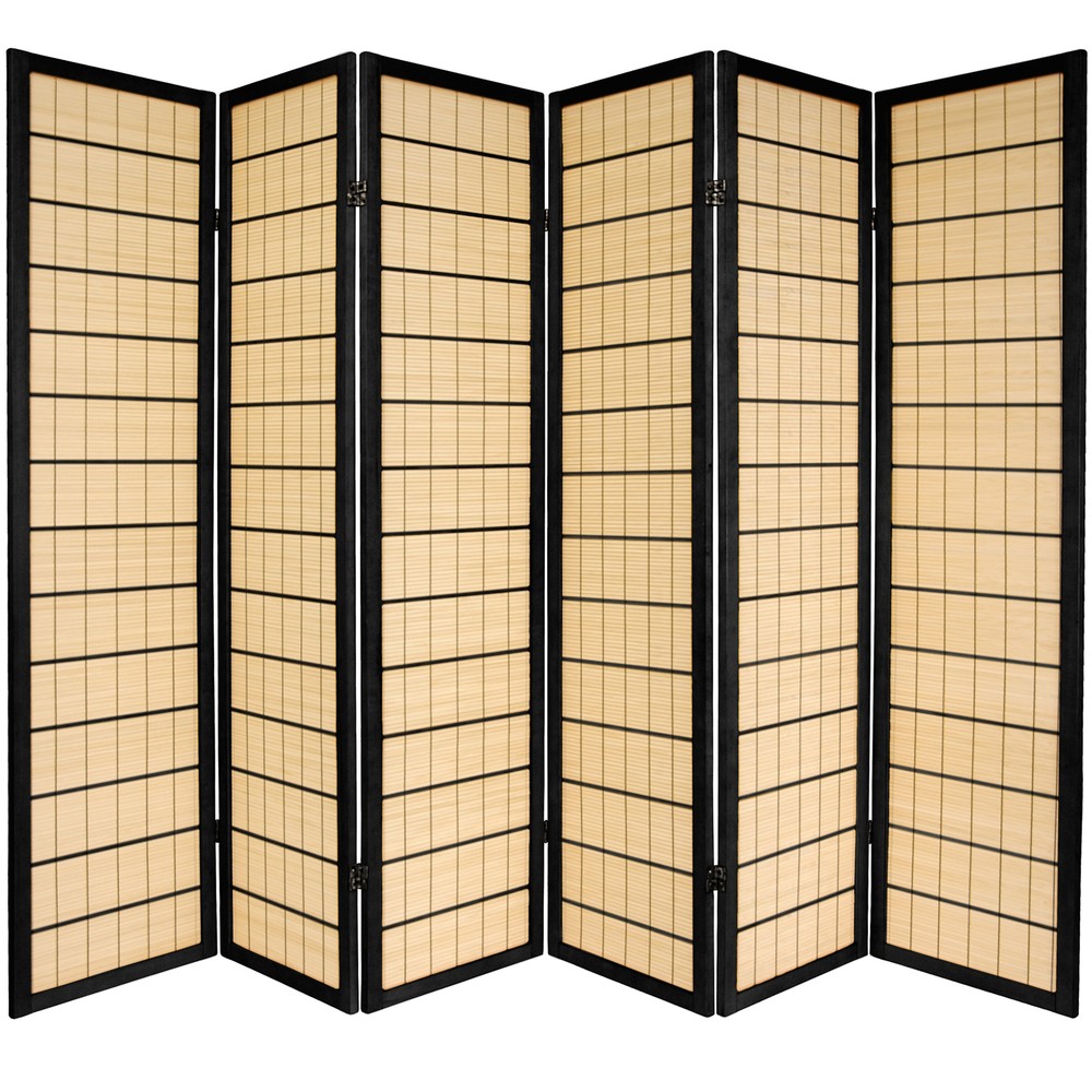 6 ft. Tall Kimura Shoji Screen - 6 Panel - Black