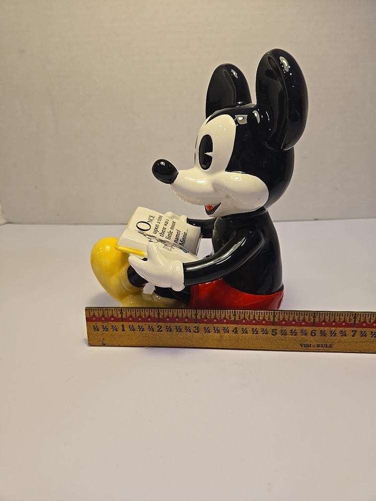 Vintage Disney Ceramic Mickey Mouse Sitting Reading Figurine Read