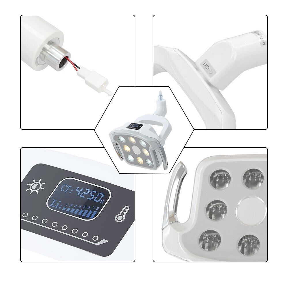 8 LEDs Shadowless Dental Operating Induction LED Lamp 12W Ceiling Mounted Type