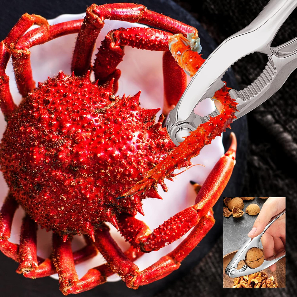 Crab Crackers and Tools, 27-Piece Seafood Tools Set, Includes 8 Crab Leg Cracker