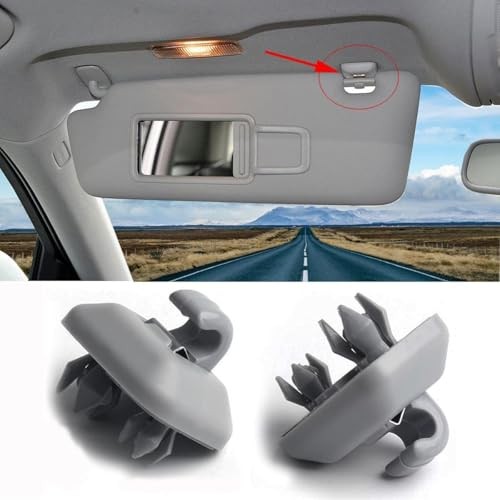 2PCS Audi Inner Sun Visor Clips, Upgraded Car Interior Sunscreen Holder gray