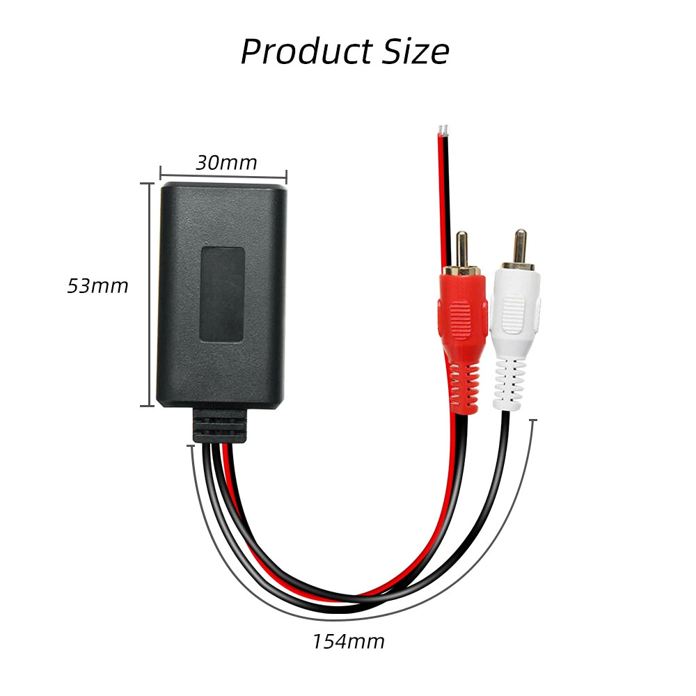 2x Car Audio Stereo Bluetooth AUX Receiver Module RCA Interface Cable Adapter US