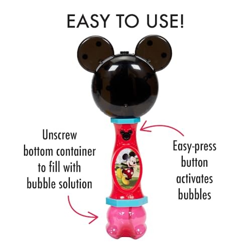 Mickey Mouse Lights And Sound Bubble Machine With Music And Bubble Solution