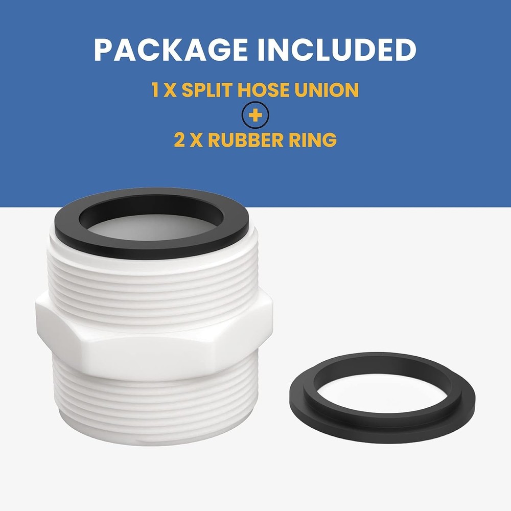 Pool Split Hose Connector Replacement for Intex & Coleman Above 2Pack, White