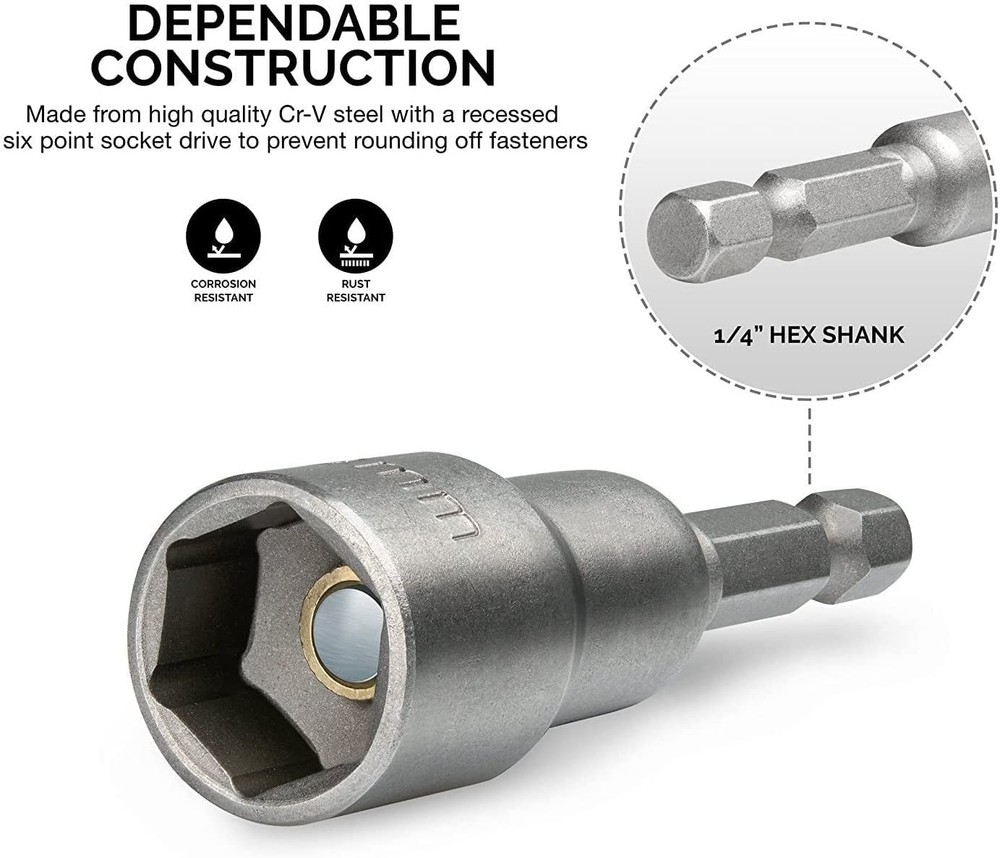 Utoolmart 1/4" Quick-Change Hex Shank 7mm Nut Setter Driver Drill 7mm, 2pcs