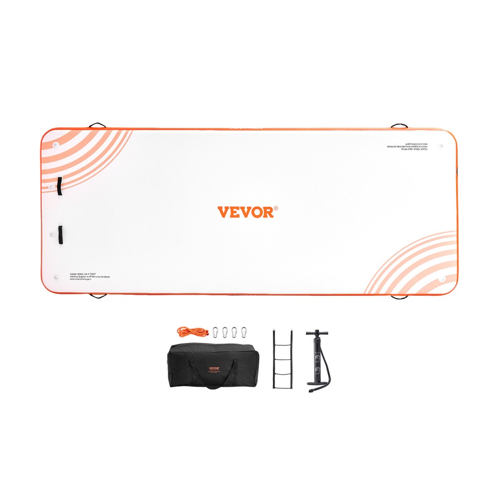 VEVOR Inflatable Floating Dock 15x6FT Inflatable Dock Platform Mat with Ladder