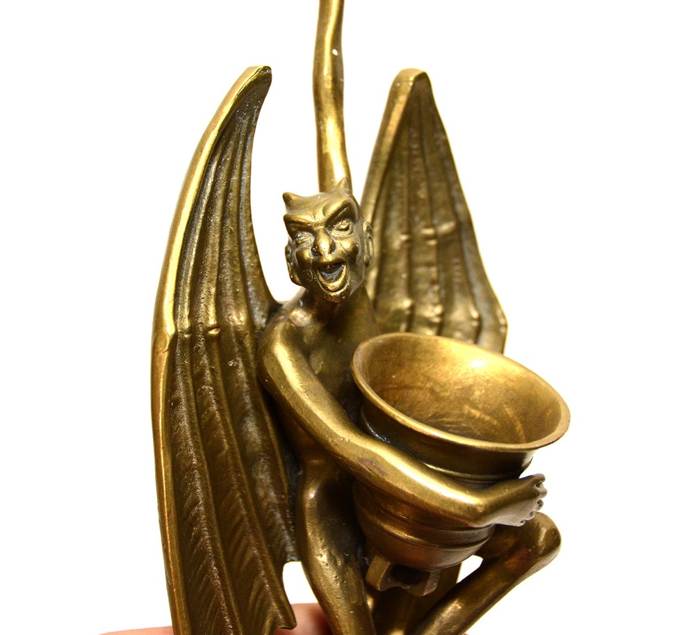 Vienna Bronze Hanging Devil Figure Match Holder
