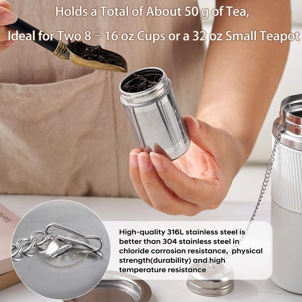 2 Pack Tea Infuser For Loose Leaf Tea, Extra Fine Mesh Tea Diffusers For Loos...