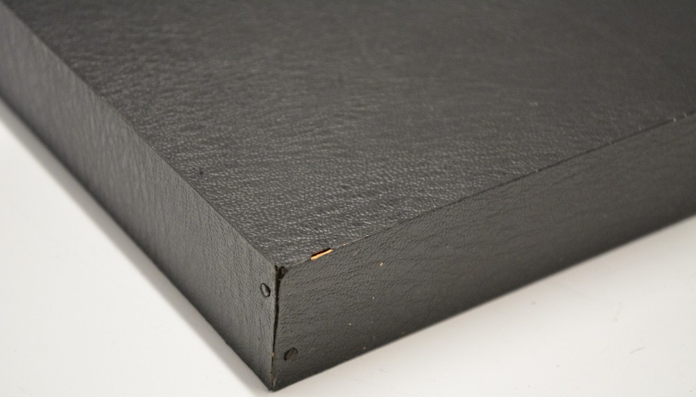 USED PERCUSSION TRAP TABLE WITH STAND, WOOD SHELL