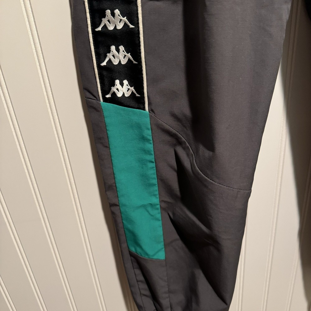 Kappa Gray Green Ripstop Joggers Size Medium