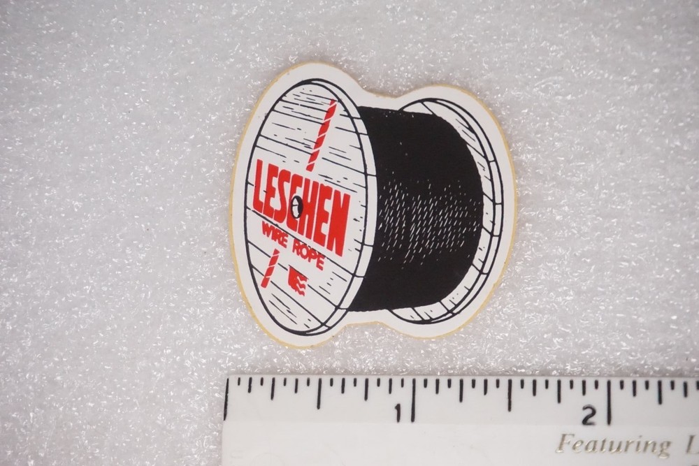 Leschen Wire Rope Decal Sticker Mining Equipment Spool Hard Hat Red Strand
