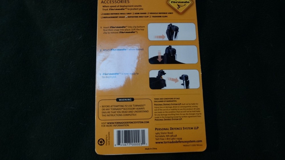 TORNADO PERSONAL DEFENCE SYSTEMS - ROTATING BELT CLIP - THD003