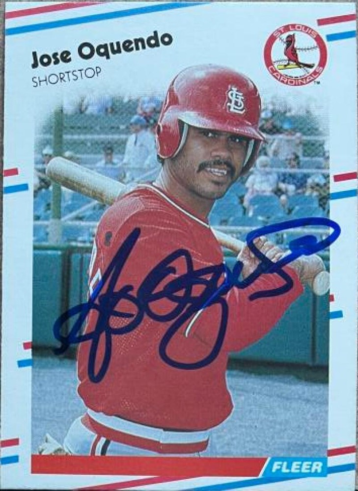 Jose Oquendo Autographed 1988 Fleer #44