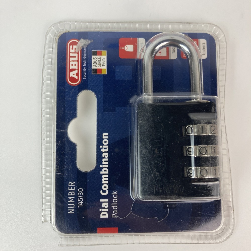 ABUS Combination Padlock, Side, Black/Silver 145/30 Black