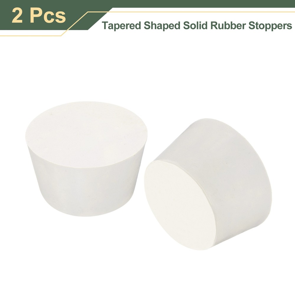 Tapered Shaped Solid Rubber Stoppers 55mm to 68mm, 2 Pcs Lab Rubber Plugs