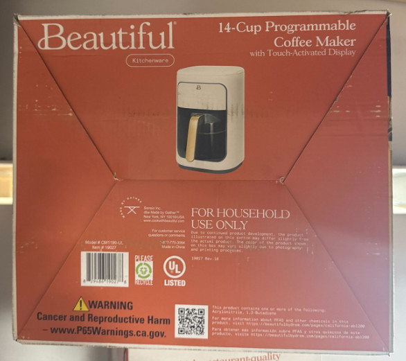 14-Cup Programmable Drip Coffee Maker with Touch-Activated Display Auto Shut-Off