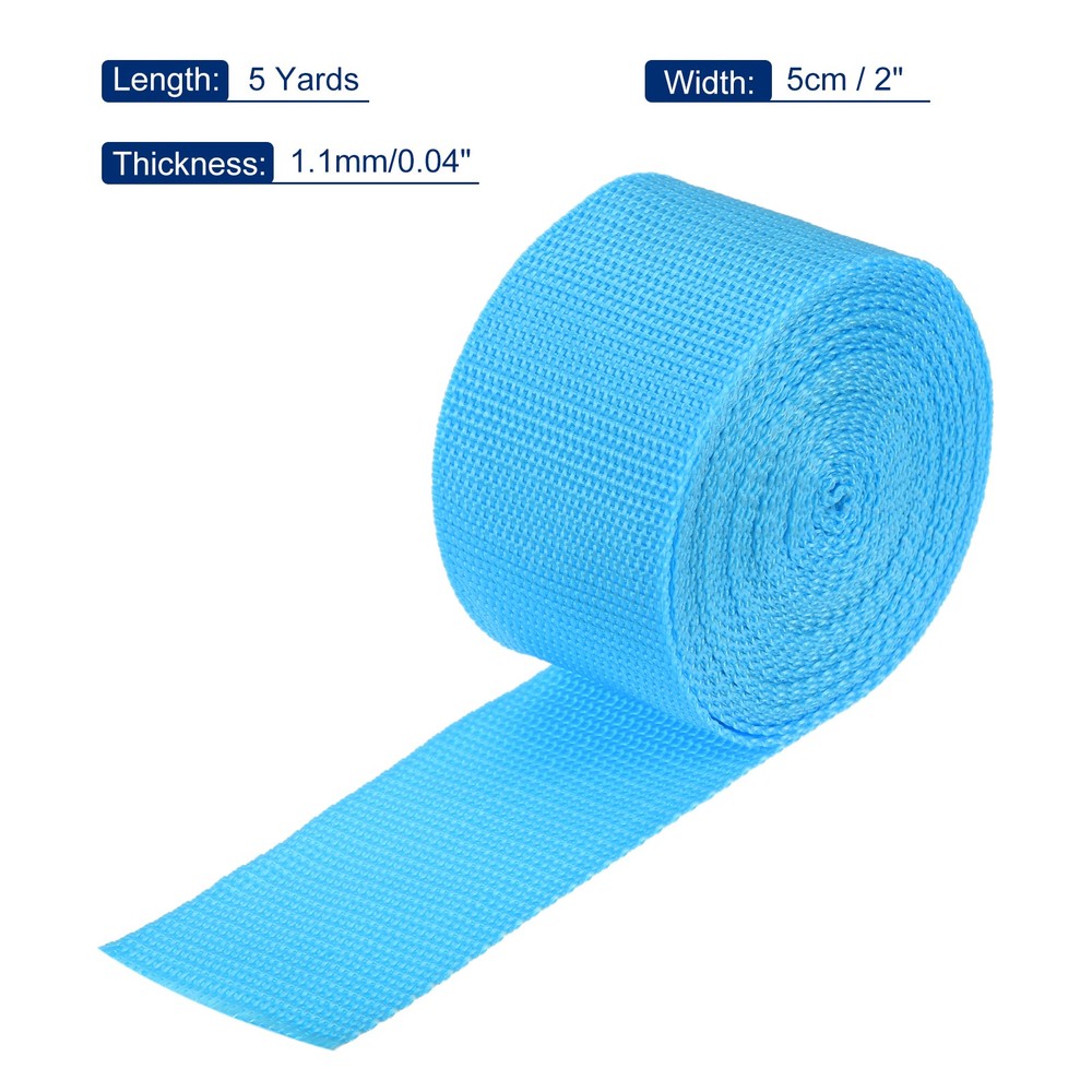 Lightweight Polypropylene Webbing Strap 5cm 5 Yard Aquamarine Blue