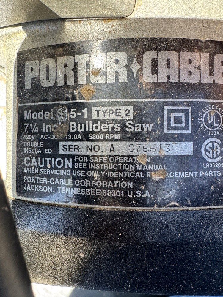 PORTER CABLE 315-1 ELECTRIC CIRCULAR SAW