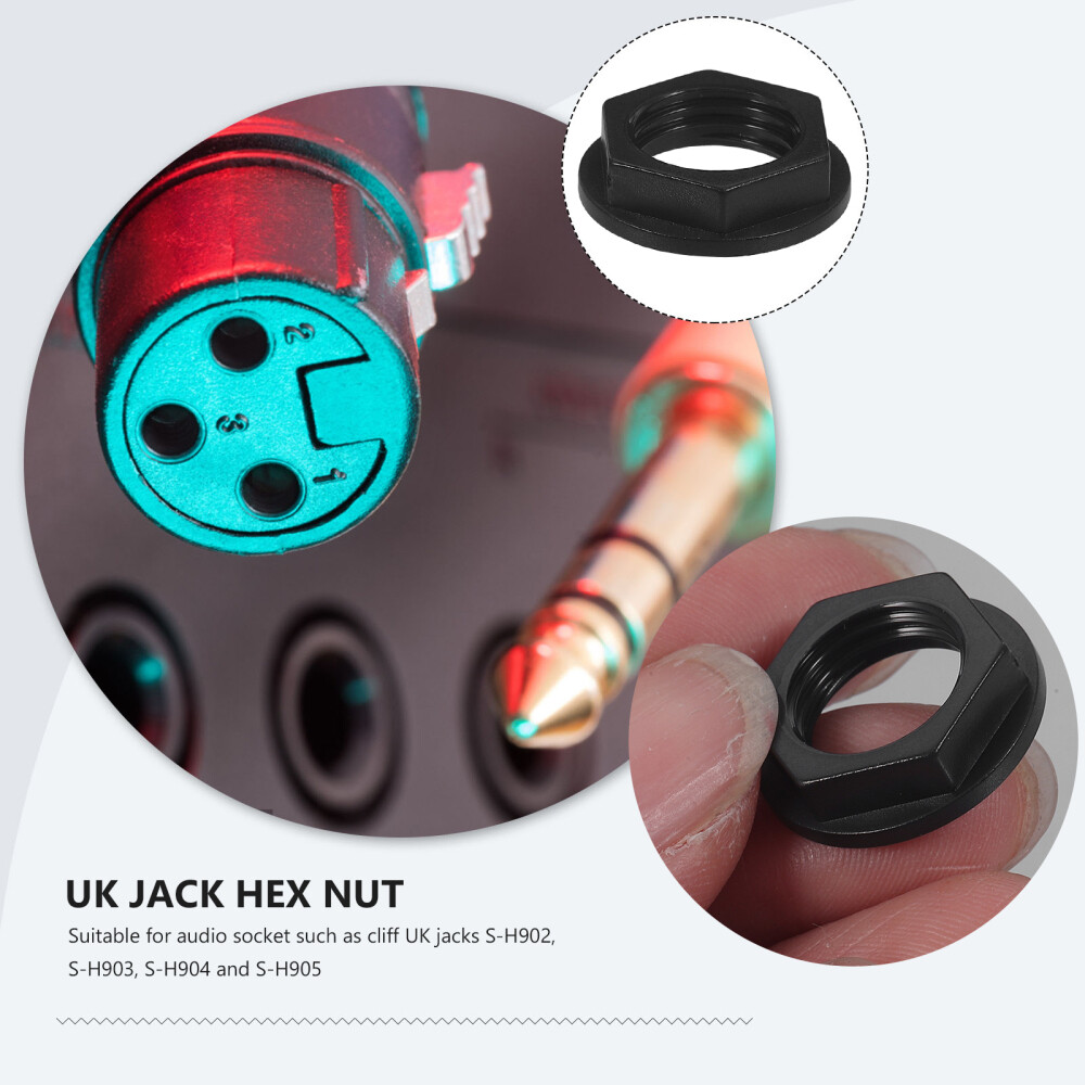 Plastic Nuts for Speaker Cables Three Hex Cliff UK Jacks Black