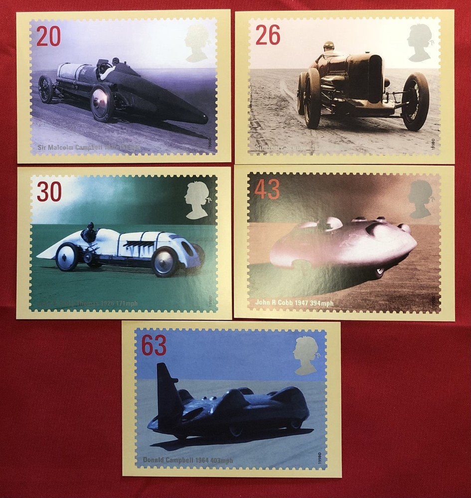 1998 PHQ149 Postcard x 5 - Land Speed Records