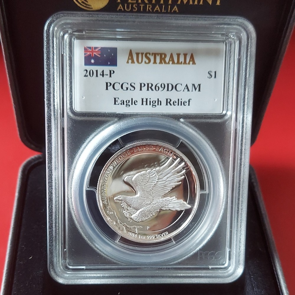 Australia 2014 $1 Eagle High Relief Silver PCGS PR69DCAM Perth Mint