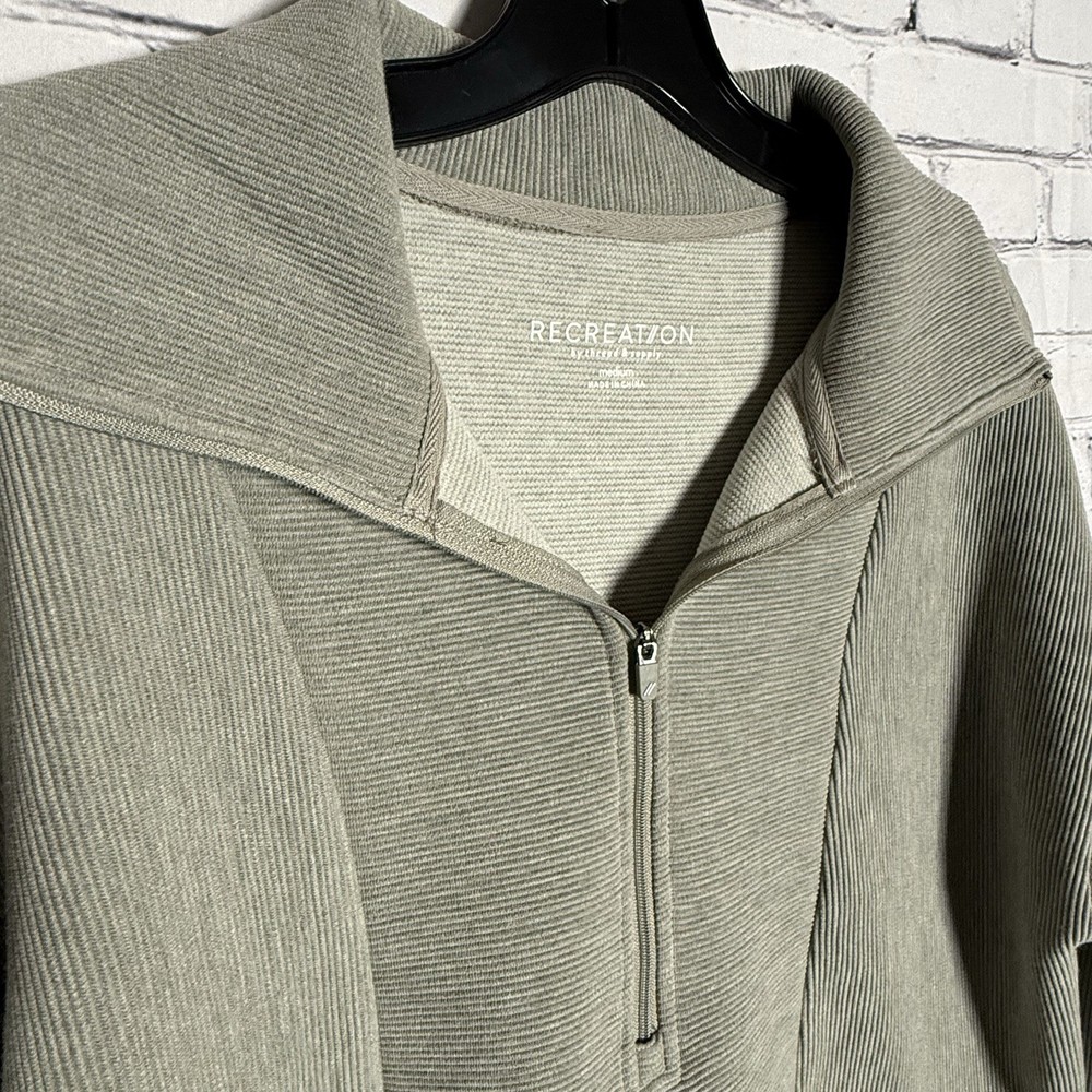 Thread & Supply Recreation ‘Kristine’ 1/2 Zip Pullover, Heather, Ribbed, MEDIUM