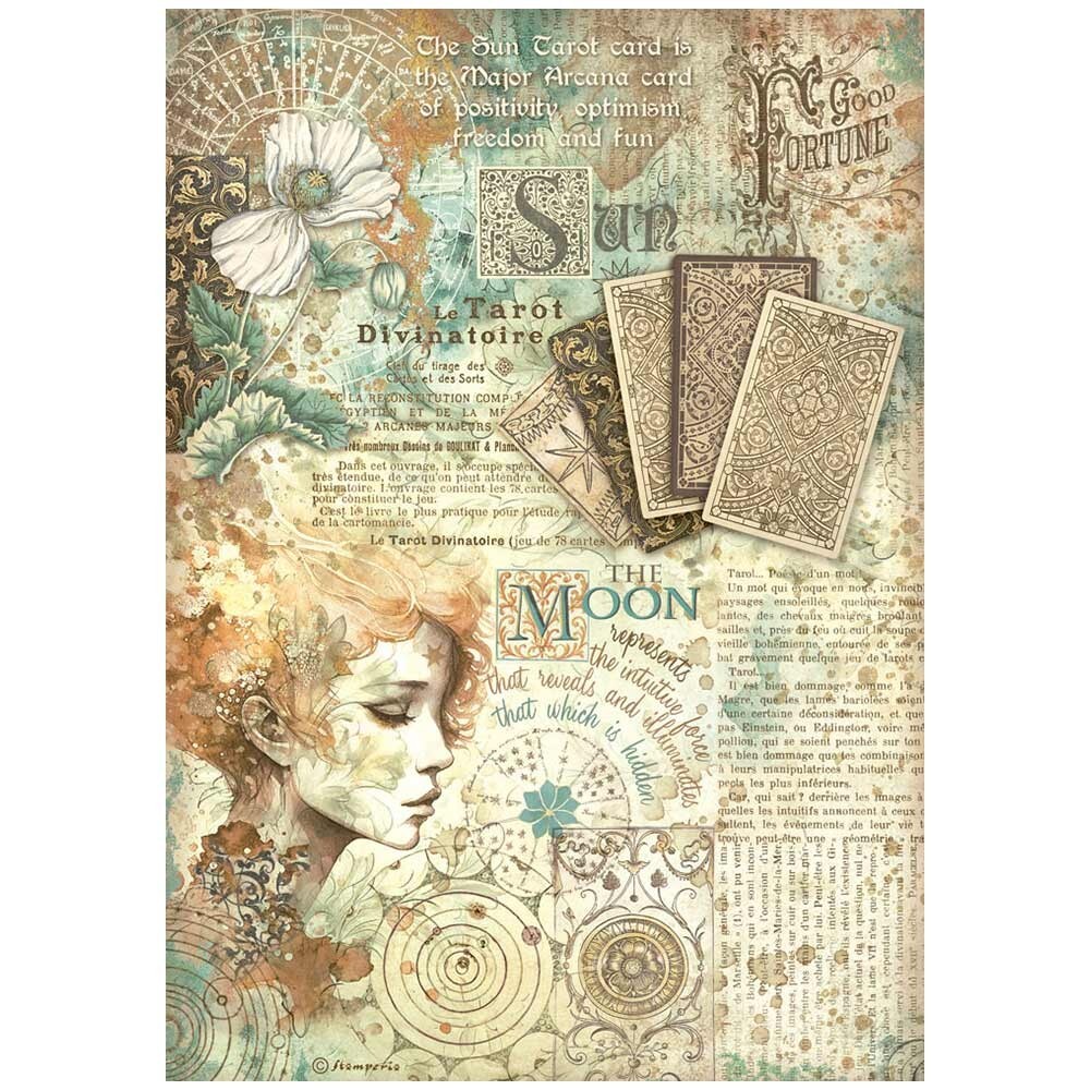 Stamperia A4 RICE PAPER - FORTUNE - ASTROLOGY, Decoupage