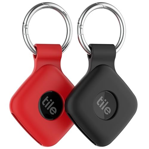 Silicone Case Compatible with Tile Mate 2024, 2 Pack Soft Scratch Black/Red