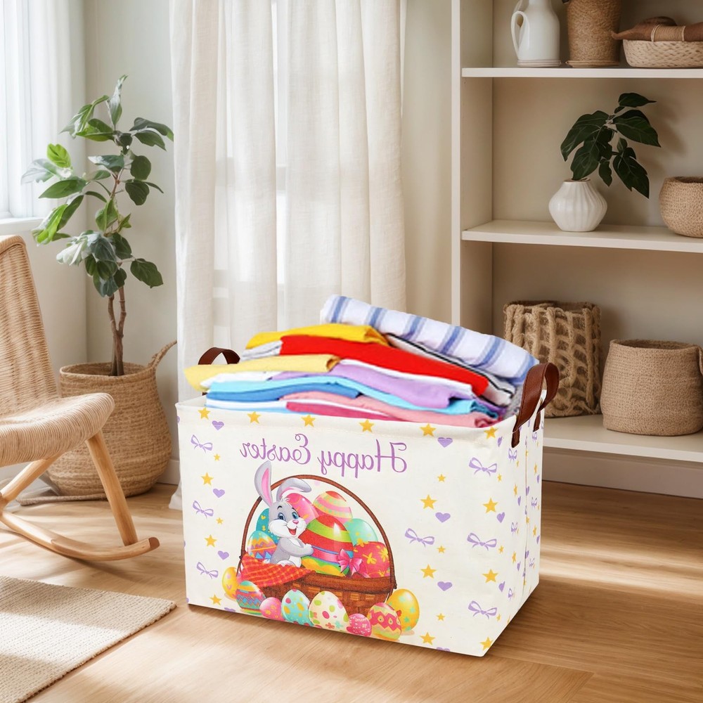 ASKETAM Easter Basket for Kid Large Empty Baby Rectangular Cute Easter Gift S...