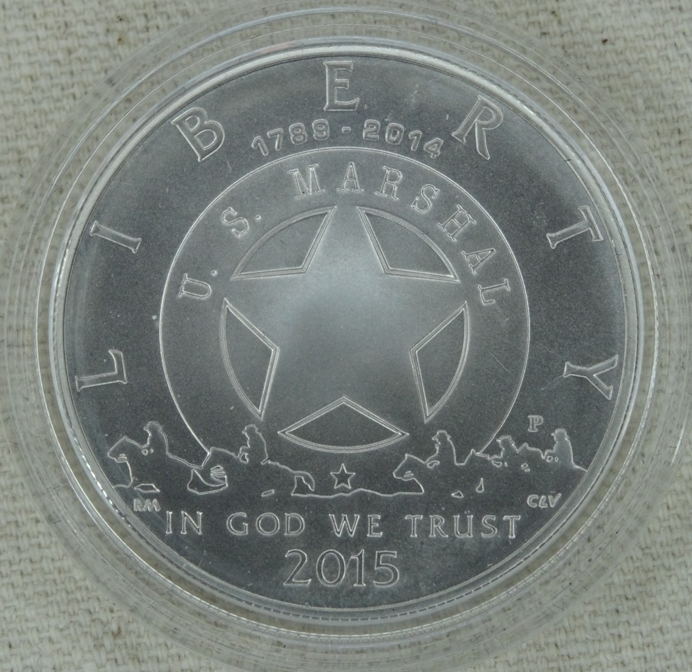 2015-P US Marshals Unc Silver Dollar US Mint $1 Commemorative