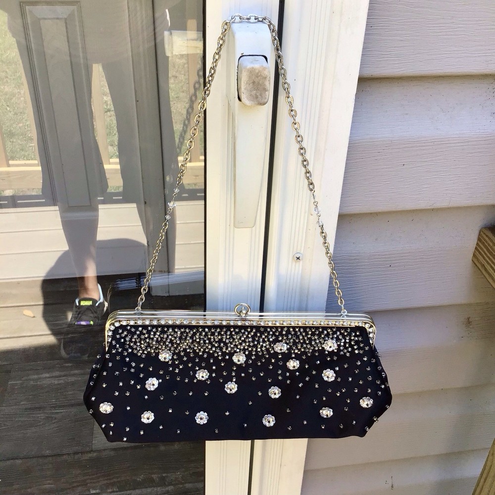 VTG Black Evening Clutch Purse By Inge Christopher