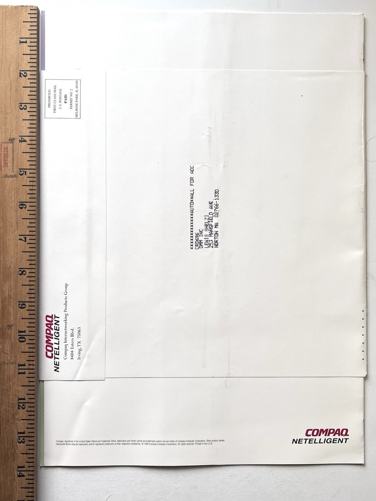1990’s Compaq Netelligent Networking Mail Brochure Advertisement Unopened MAN