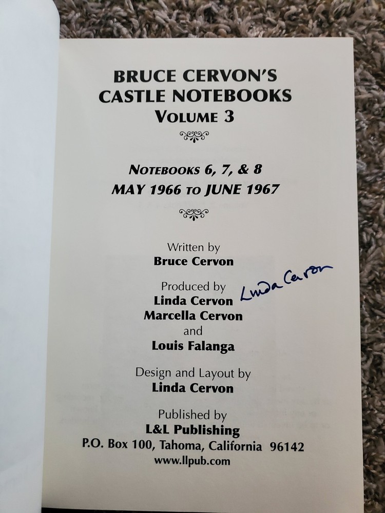 Bruce Cervon Castle Note Books Volume 2-5